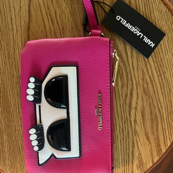 Karl Lagerfeld Pink and Black Key Holder with Playful Design - Picture 2 of 3
